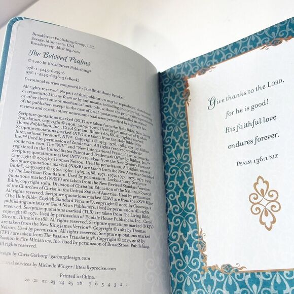 The Beloved Psalms: Morning & Evening Devotional Imitation Leather Broadstreet - Picture 7 of 16